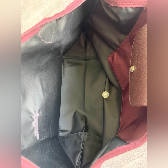 Longchamp Le Pliage Green Tote Large - Burgundy - Picture 12 of 16